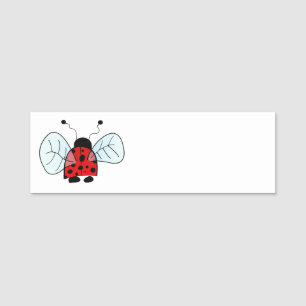 Cute Ladybug Illustration Name Tag