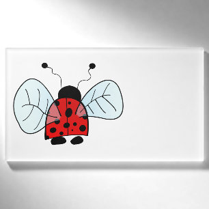 Cute Ladybug Illustration Name Tag