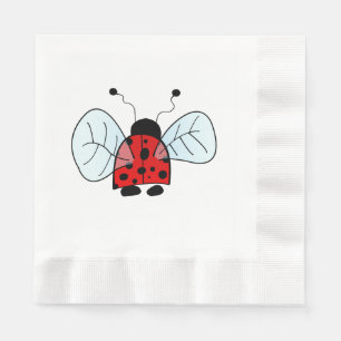 Cute Ladybug Illustration Napkin