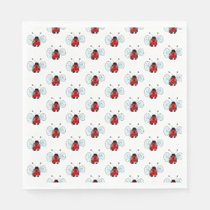 Cute Ladybug Illustration Napkin