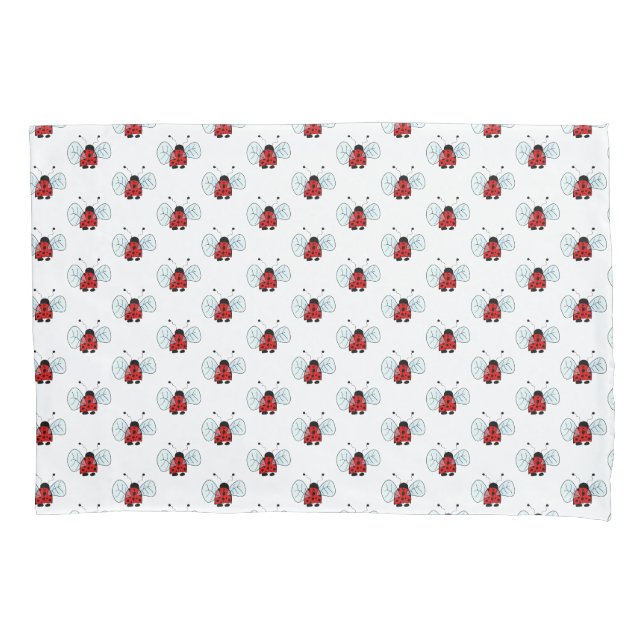 Cute Ladybug Illustration Pillowcase (Front)