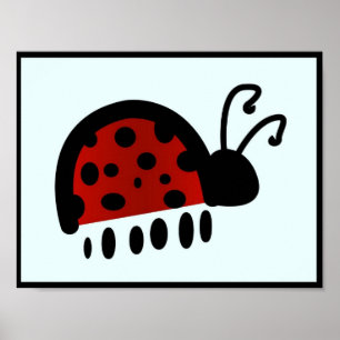 Cute Ladybug Illustration Poster