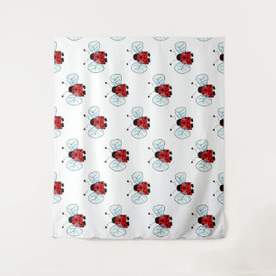 Cute Ladybug Illustration Tapestry