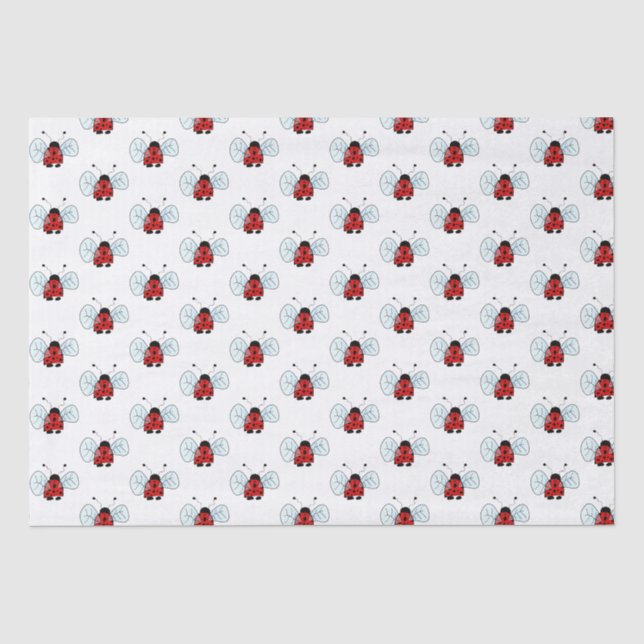Cute Ladybug Illustration Tissue Paper (Front)