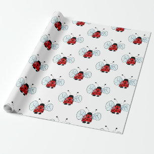 Cute Ladybug Illustration Wrapping Paper