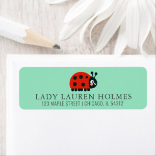 Cute Ladybug Kids Birthday Address
