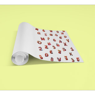 Cute Ladybug Letters Numbers Watercolor Pattern Wallpaper