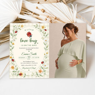 Cute Ladybug Love Bug Baby Shower Invitation