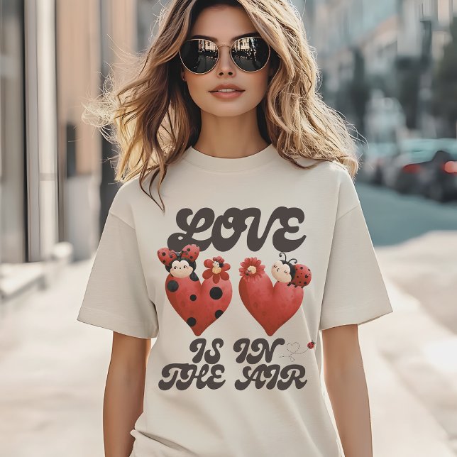 Cute Ladybug, Love is in the Air, Sweet Red Heart T-Shirt (Creator Uploaded)