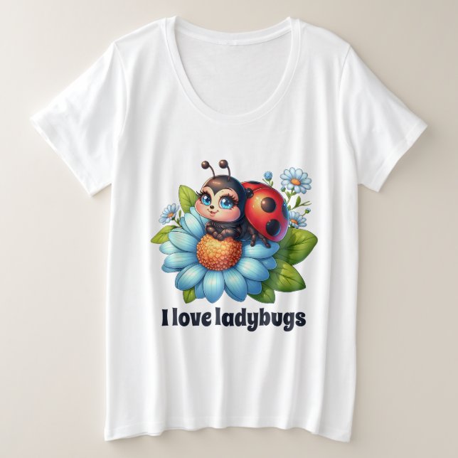 Cute ladybug lover customisable plus size T-Shirt (Design Front)