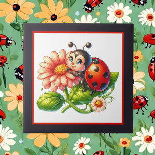 Cute ladybug lovers crafting  tile
