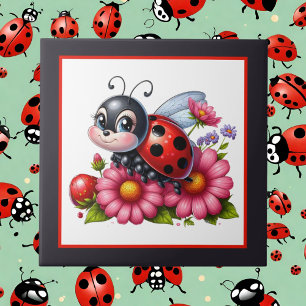 Cute ladybug lovers crafting  tile