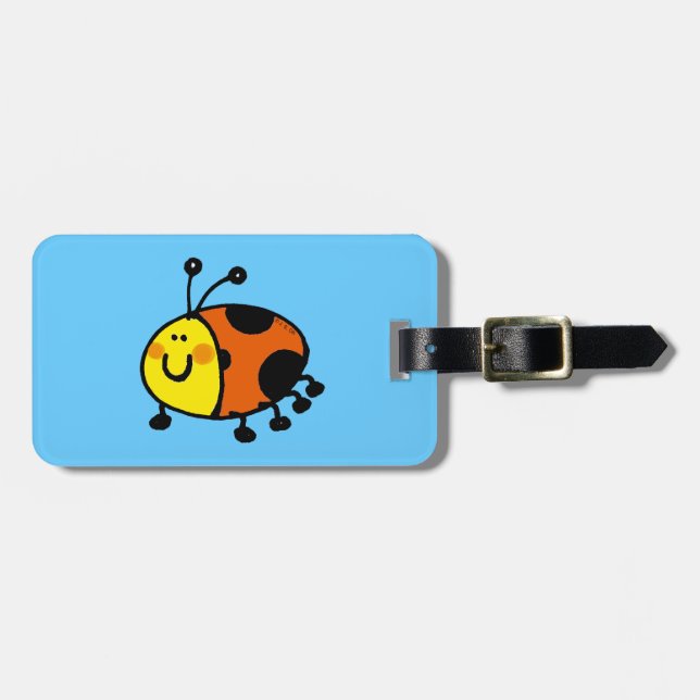 cute ladybug luggage tag (Front Horizontal)