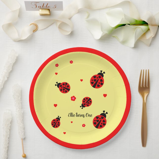 Cute Ladybug Paper Plate (Wedding)