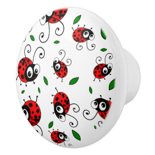 Cute Ladybug pattern Ceramic Knob