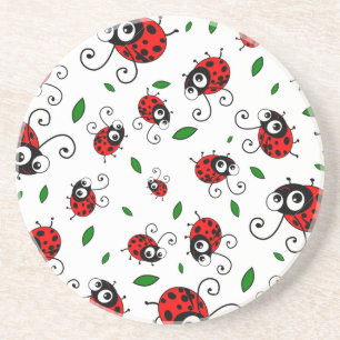 Cute ladybug pattern coaster