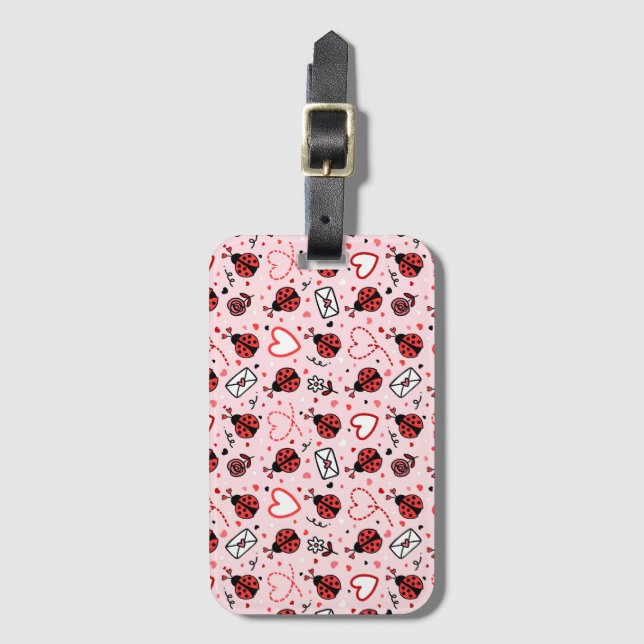 Cute Ladybug Pattern Luggage Tag (Front Vertical)