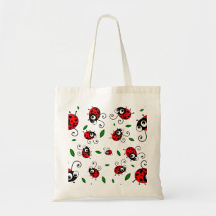 Cute ladybug pattern tote bag