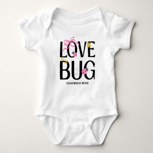Cute Ladybug Pink Girl Baby Shower Bodysuit