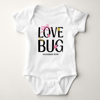 Cute Ladybug Pink Girl Baby Shower Bodysuit