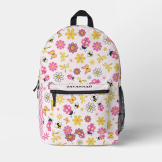 Cute Ladybug Pink Girl Baby Shower Printed Backpack