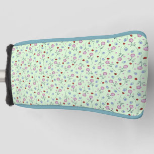 Cute Ladybug Polka dot Daisy Flower Rustic Pattern Golf Head Cover