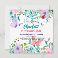 Cute Ladybug Polka dot floral Flower Birthday name