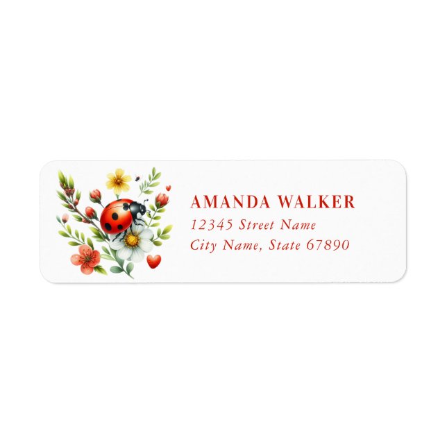 Cute Ladybug Return Address Labels (Front)