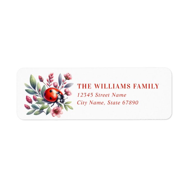 Cute Ladybug Return Address Labels (Front)
