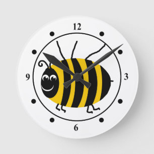 Cute Ladybug Round Clock