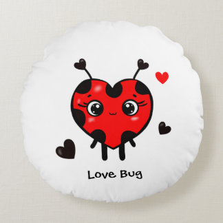 Cute ladybug round cushion