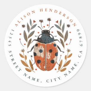 Cute Ladybug Round Stickers