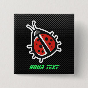 Cute Ladybug; Sleek 15 Cm Square Badge