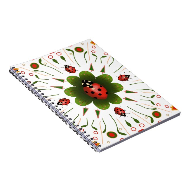 Cute Ladybug Spiral  Notebook (Right Side)