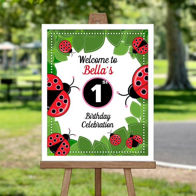 Cute Ladybug theme Party Welcome poster (Creator Uploaded)