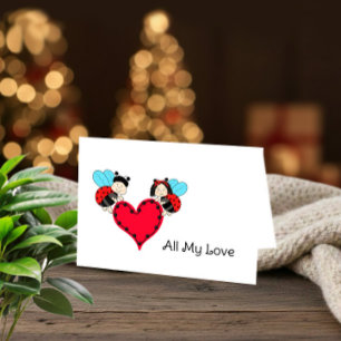 Cute Ladybug Valentine’s Day Card – All My Love
