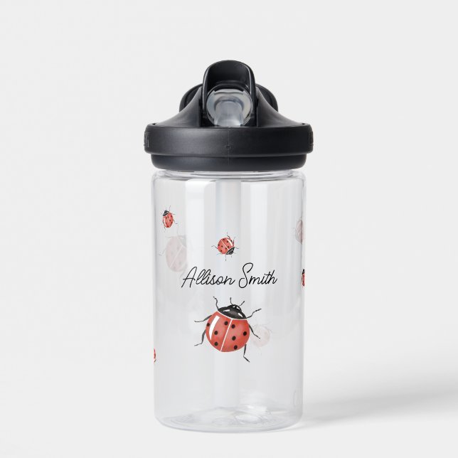 Cute Ladybug Water Bottle (Front)
