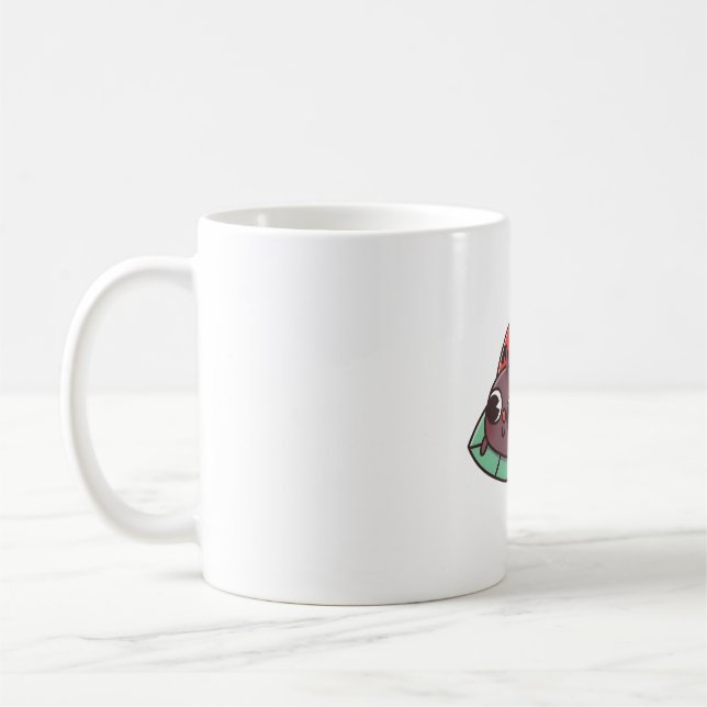 Cute Ladybug With Black Heart Spots Coffee Mug (Left)
