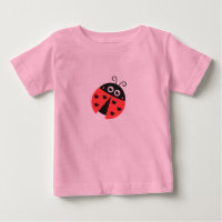 Cute ladybug with black hearts in place of spots
