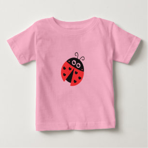 Cute ladybug with black hearts in place of spots baby T-Shirt