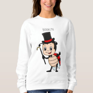Cute ladybug with top hat and tie cartoon