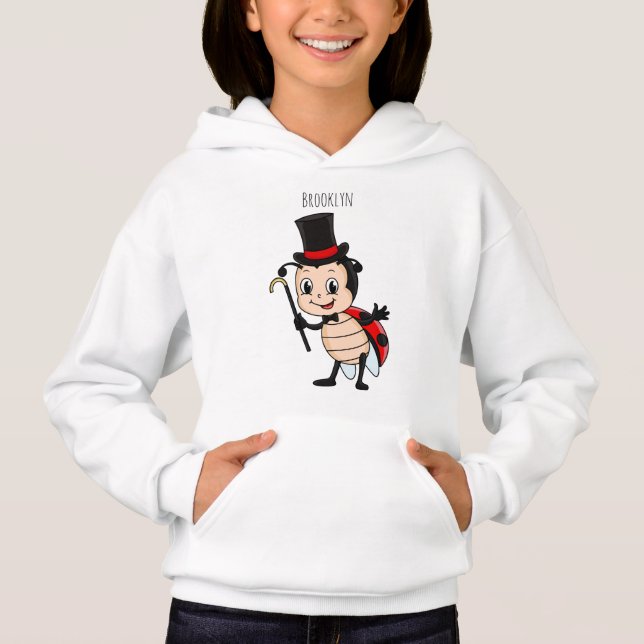 Cute ladybug with top hat and tie cartoon (Front)