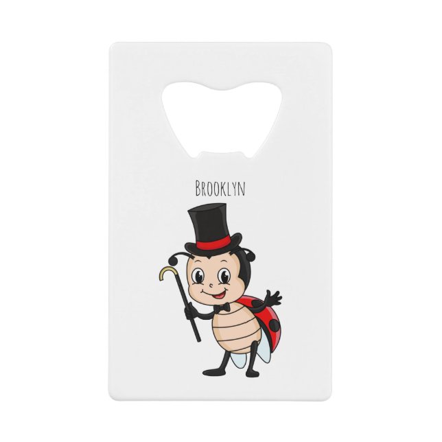 Cute ladybug with top hat and tie cartoon (Front)