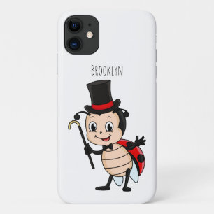 Cute ladybug with top hat and tie cartoon Case-Mate iPhone case