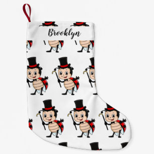 Cute ladybug with top hat and tie cartoon small christmas stocking
