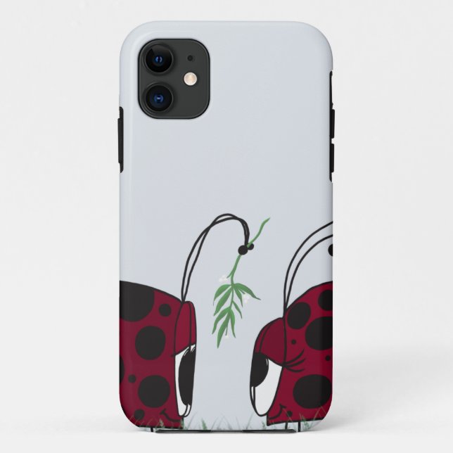 Cute Ladybugs And Mistletoe Case-Mate iPhone Case (Back)