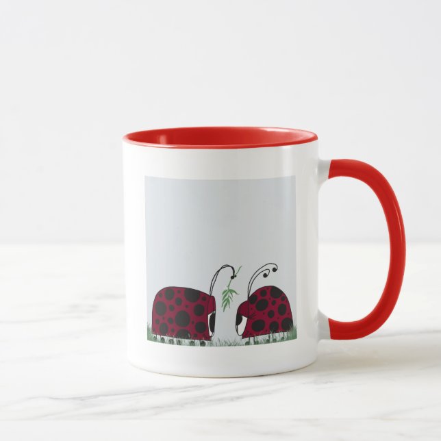 Cute Ladybugs And Mistletoe Mug (Right)