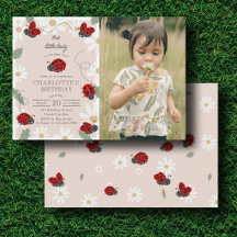 Cute Ladybugs Daisy 1st, 2nd Girl Birthday Photo