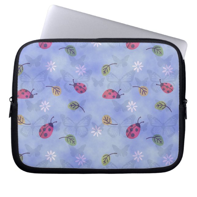 Cute Ladybugs Laptop Sleeve (Front)