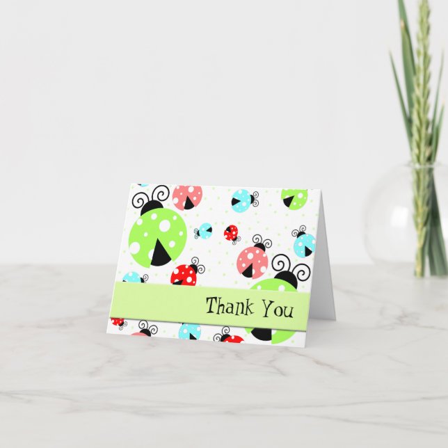 Cute Ladybugs Thank You Card (Front)
